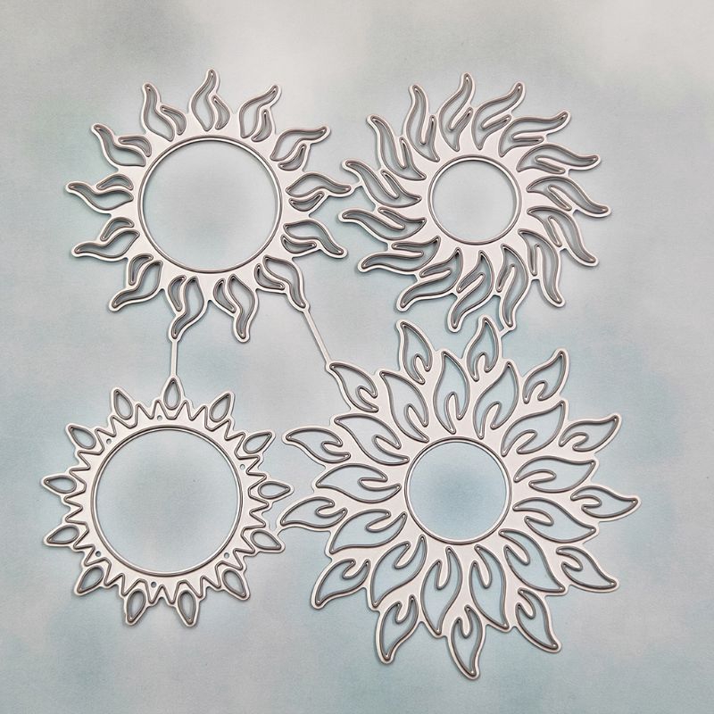 Khuôn cắt kim loại hình mặt trời DIY trang trí lưu bút