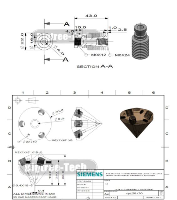 Bộ vòi phun 3 trong 1 đa màu E3D V6