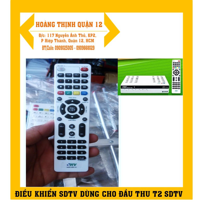 Remote SDTV - Điều khiển SDTV-17HD của đầu thu kỹ thuật số DVBT2 Chính Hãng SDTV (hàng zin)