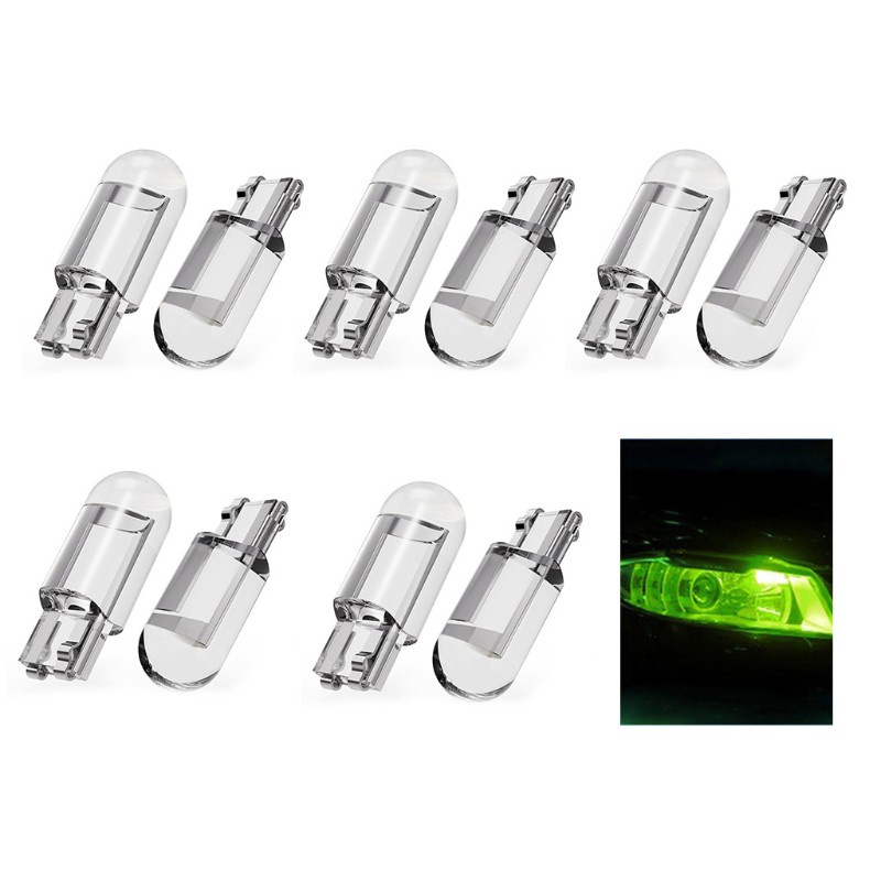 Bộ 10 đèn LED COB Dc 12v T10 6000k cho xe hơi chất lượng cao