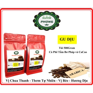 Cà phê arabica cầu đất rang tẩm bơ pháp và cacao dùng cho pha phin 500gram