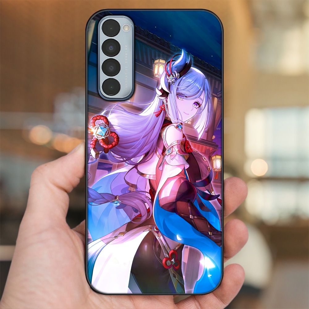 Ốp lưng Oppo Reno 4 Pro viền đen in hình Shenhe Genshin Impact