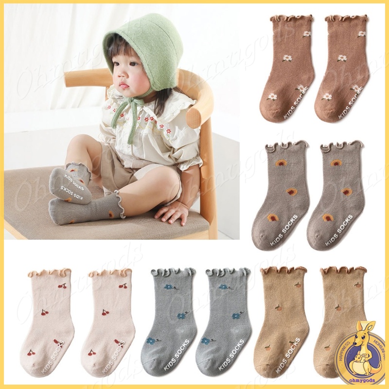 Vớ chống trượt cho bé gái 0-5 tuổi bằng vải bông mềm
