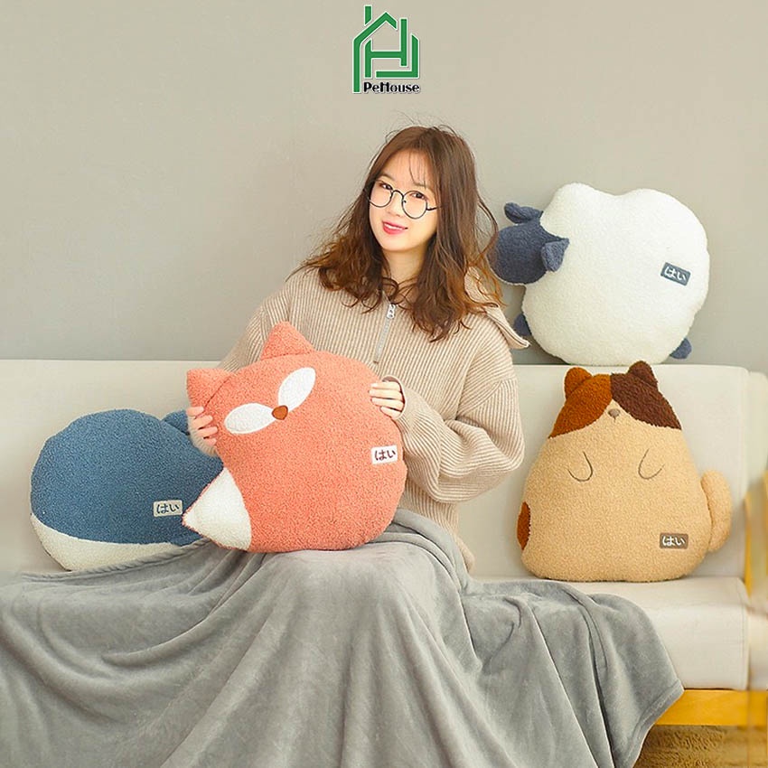 Bộ Chăn Gối Văn Phòng 3 Trong 1 Gối Ngủ Tựa Lưng Kèm Chăn Vải Tuyết Nhung Mềm Mại Lõi Bông PP Pehouse Shop