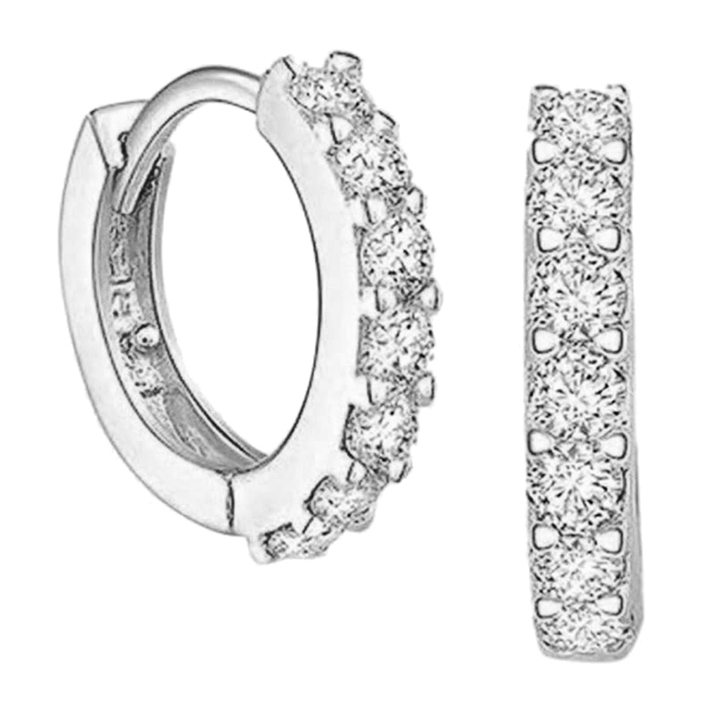 Khuyên tai tròn đính đá đường kính 12mm thời trang cho nữ