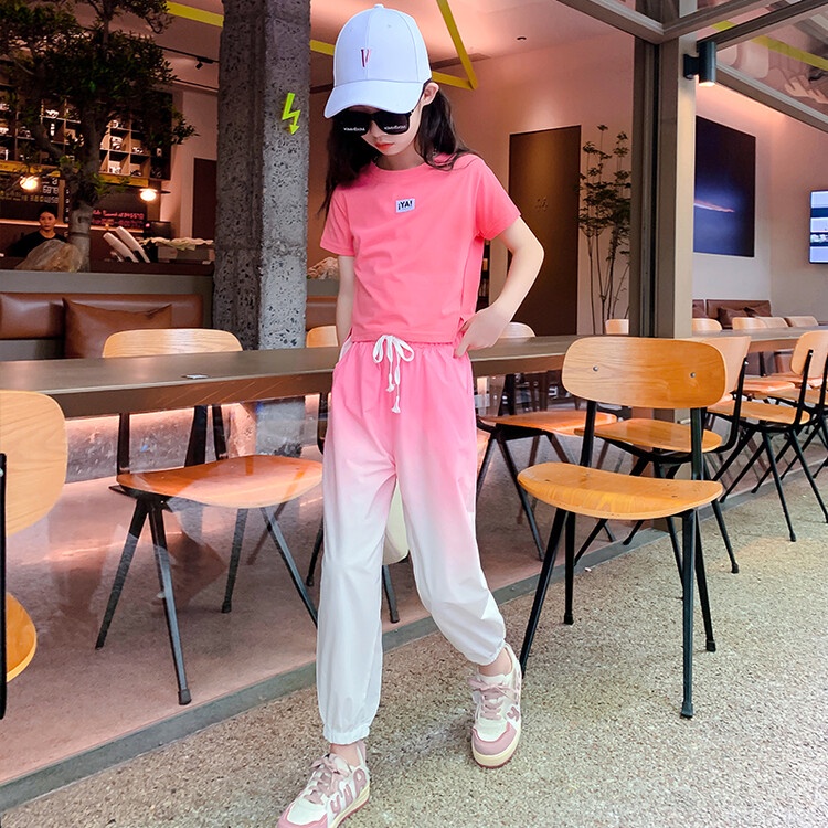 Set Đồ Mùa Hè Hai Món Màu Sắc Gradient Thời Trang Dành Cho Bé Gái