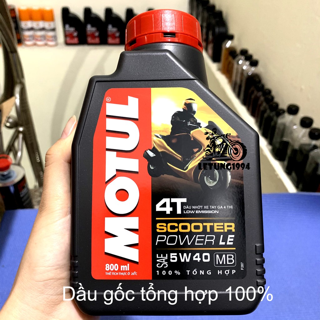 Nhớt tổng hợp 100% xe tay ga MOTUL SCOOTER POWER LE 5W40 Chính hãng