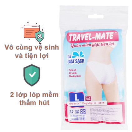 TÚI 5 QUẦN LÓT GIẤY MIỄN GIẶT TRAVEL- MATE | VẢI BODY-MATE NỮ CHO MẸ BẦU VÀ SAU SINH (LOẠI 1)