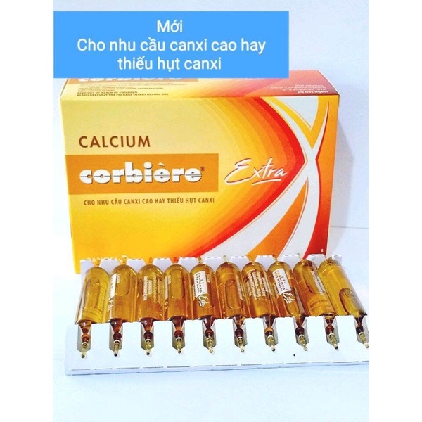 ✅[Chính hãng] Calcium Corbiere Extra cho nhu cầu canxi hay thiếu hụt canxi (Hộp 30 ống)