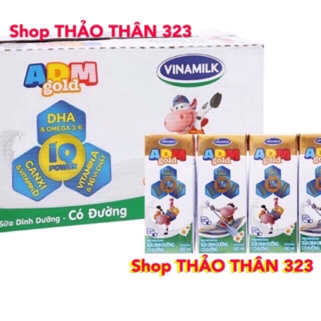 ♥️MẪU MỚI- Sữa ADM Gold Dinh Dưỡng Có Đường Thùng 48hộp x 180ml