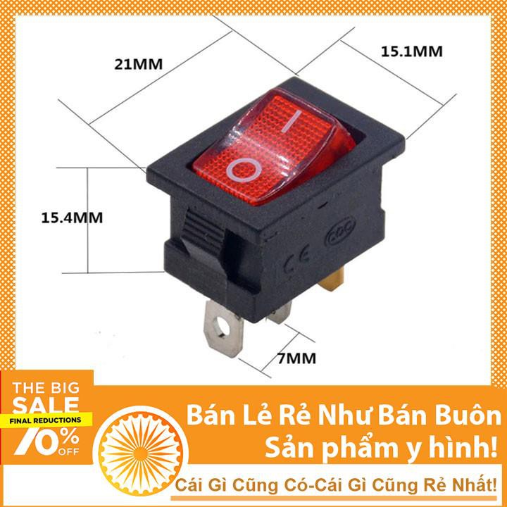 Công Tắc Bập Bênh KCD1 250VAC-6A sở hữu Đèn