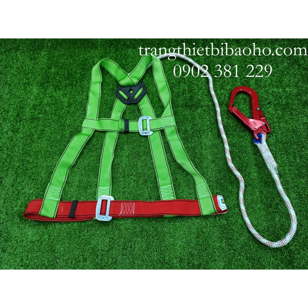 Dây an toàn kiểu bán thân PP 1 móc nhôm dây thừng, dây bẹ