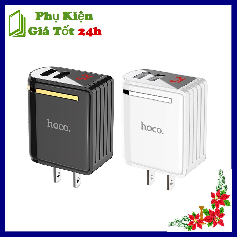 CỐC SẠC HOCO C39 2 CỔNG USB + LED LCD