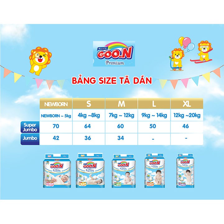 Tã Dán Goo.n Premium Cao Cấp Gói Cực Đại size XL46 - GOON XL 46 Miếng