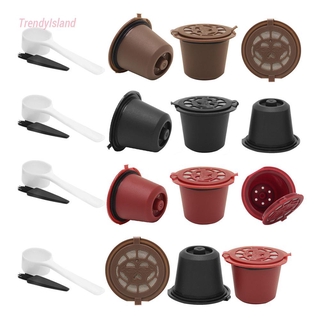 Set 3 bộ lọc viên nén cà phê tái sử dụng được kèm cọ và muỗng cho máy pha cà phê Nespresso