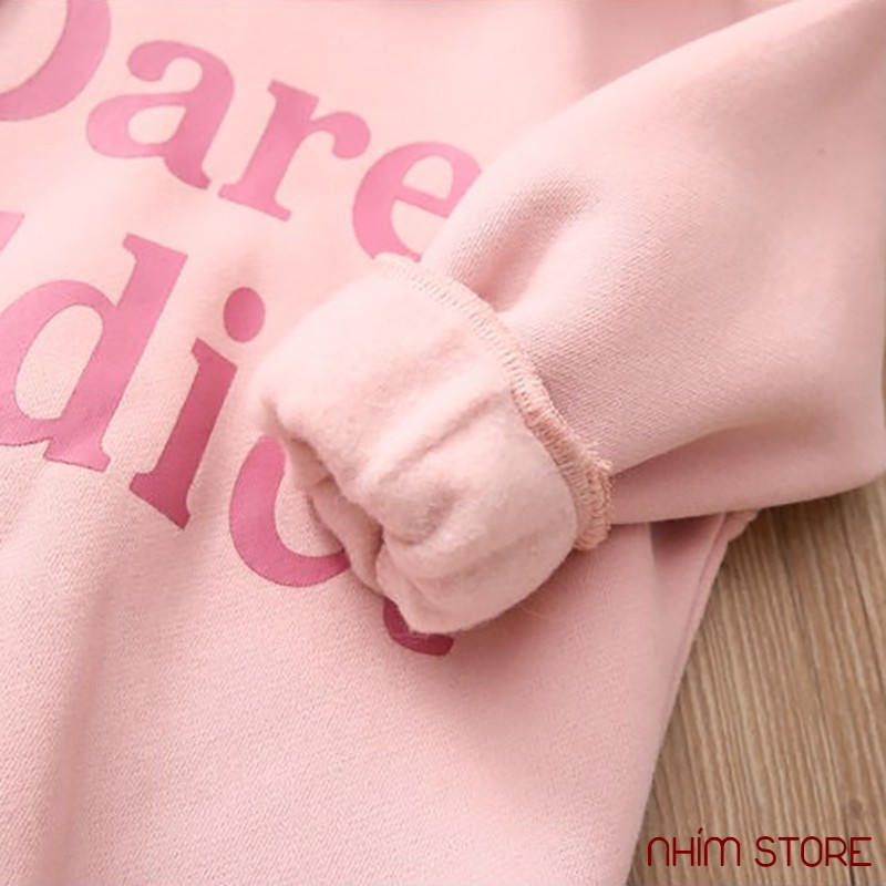 Áo hoodie dare mũ 2 lớp thời trang cho mẹ &amp; bé từ 15-55kg áo khoác trẻ em DARE