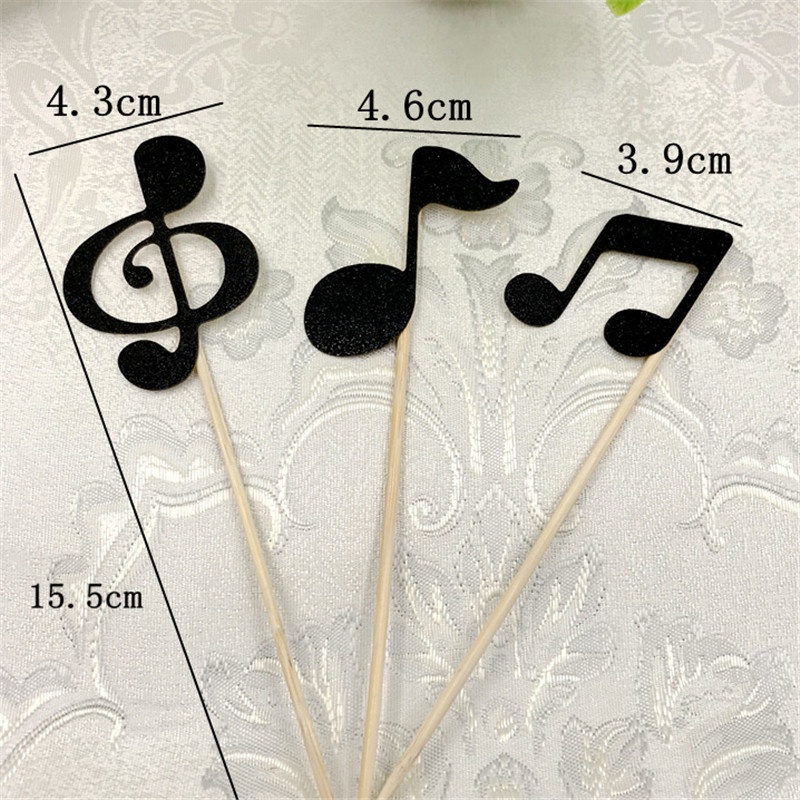 Set 6 Que Cắm Trang Trí Bánh Kem Hình Nốt Nhạc Xinh Xắn