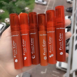 Set 6 Son Kem Fruit Color kiss beauty nắp trong