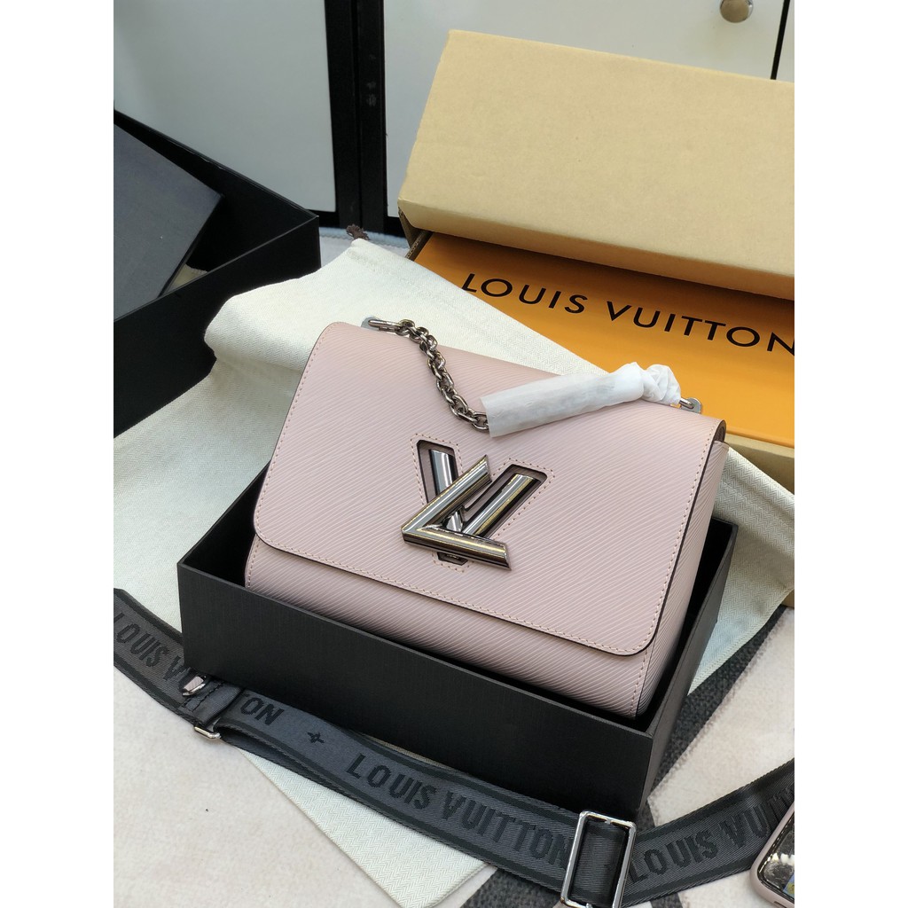 Túi Twist super da tăm màu hồng size 23cm