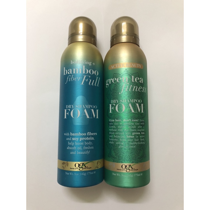 Dầu Gội Khô OGX Active Beauty Green Tea Fitness Dry Shampoo Foam 175ml - Mỹ