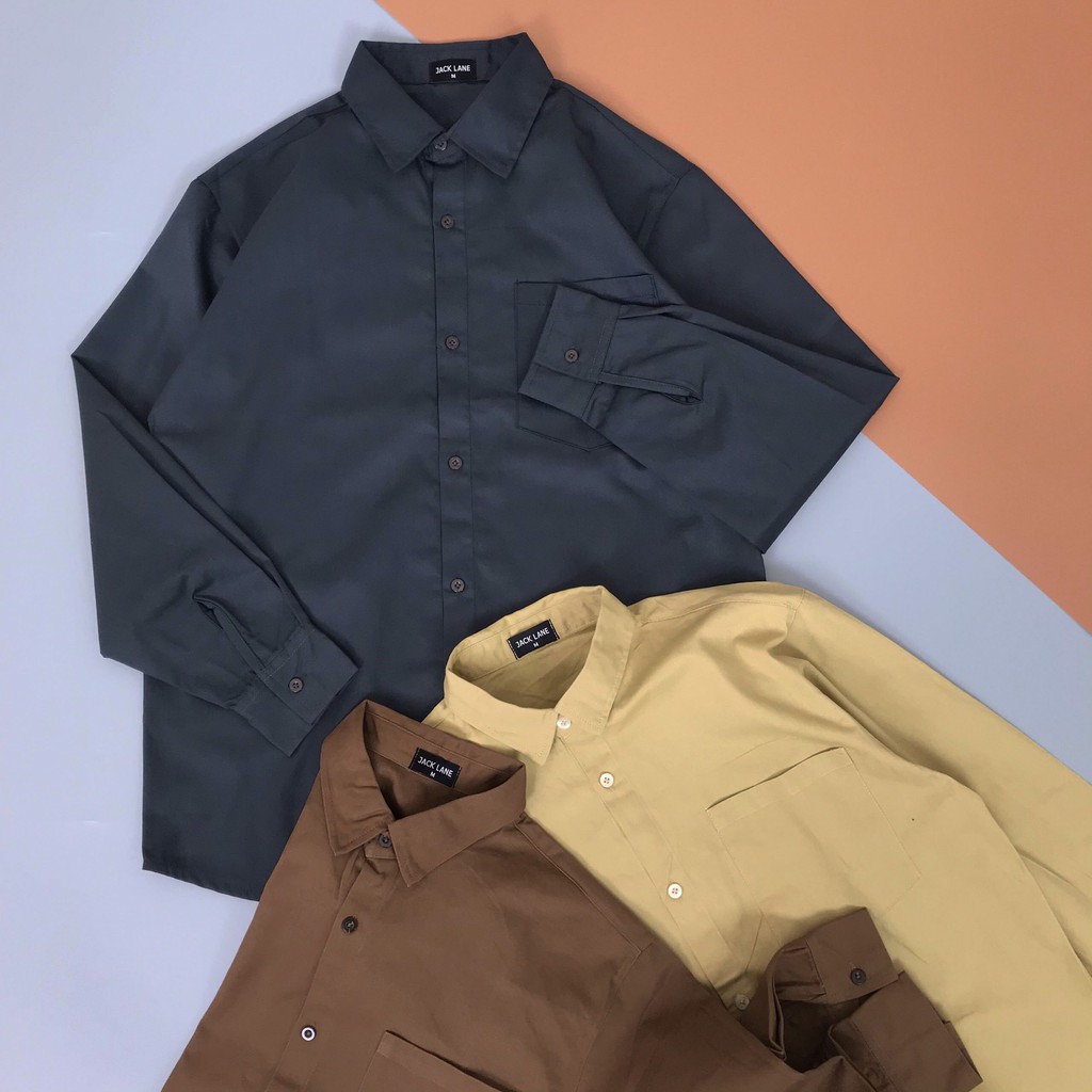 Sơmi Kaki basic, JACKLANE , Áo sơmi dài tay Unisex Jack Lane | BigBuy360 - bigbuy360.vn