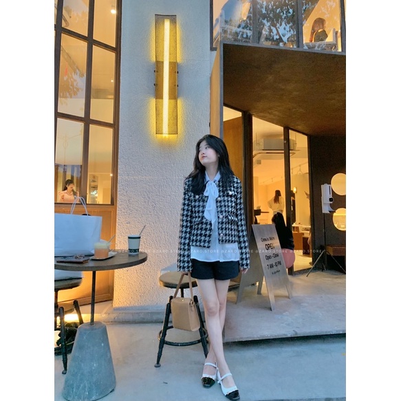 Áo khoác dạ tweed Hàn [ Hình shop chụp ]