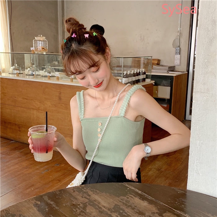 Áo 2 dây không tay ngắn gợi cảm kiểu mùa hè cho nữ