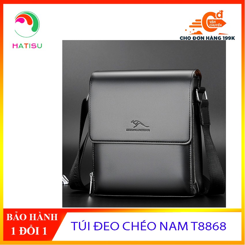 [XẢ KHO 3 NGAY] TÚI ĐEO CHÉO DA BÒ NAM CÁ TÍNH SÀNH ĐIỆU T8868MH – HATISU