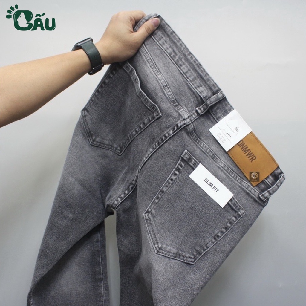 Quần jean nam rách Gấu 194 wass kiểu vải jeans co dãn, dày dặn form slimfit - Xám 5252