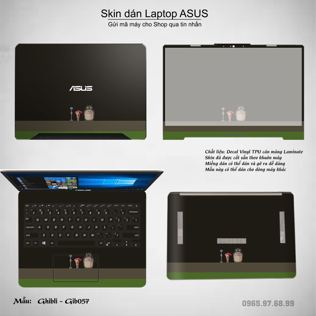 Skin dán Laptop Asus in hình Ghibli nhiều mẫu 9 (inbox mã máy cho Shop)