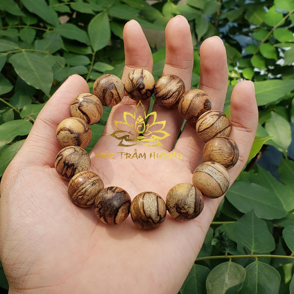 Vòng Tay Trầm Tốc Bông MTH JEWELRY Size 18mm Trầm Tốc Việt Tự Nhiên - Hạt Tròn Đều/Mùi Dịu Nhẹ | Mộc Trầm Hương