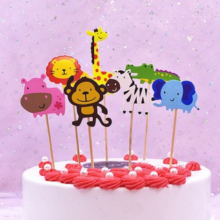 phụ kiện trang trí bánh , trang trí bánh kem [MIỄN SHIP❤️] set cắm 7 động vật