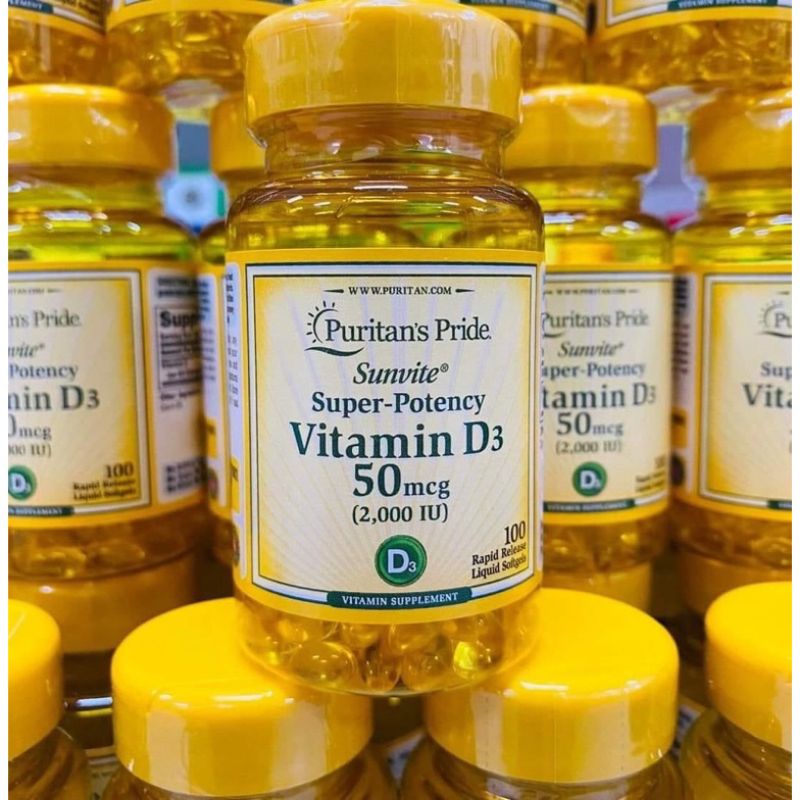 Viên uống bổ sung vitamin D3 25mg - 50mg 100v puritan's Pride