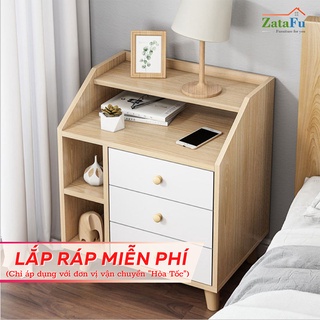 Tủ Kệ Đầu Giường Có 3 Ngăn Kéo Phong Cách Hiện Đại TUTT-03 ZataFu