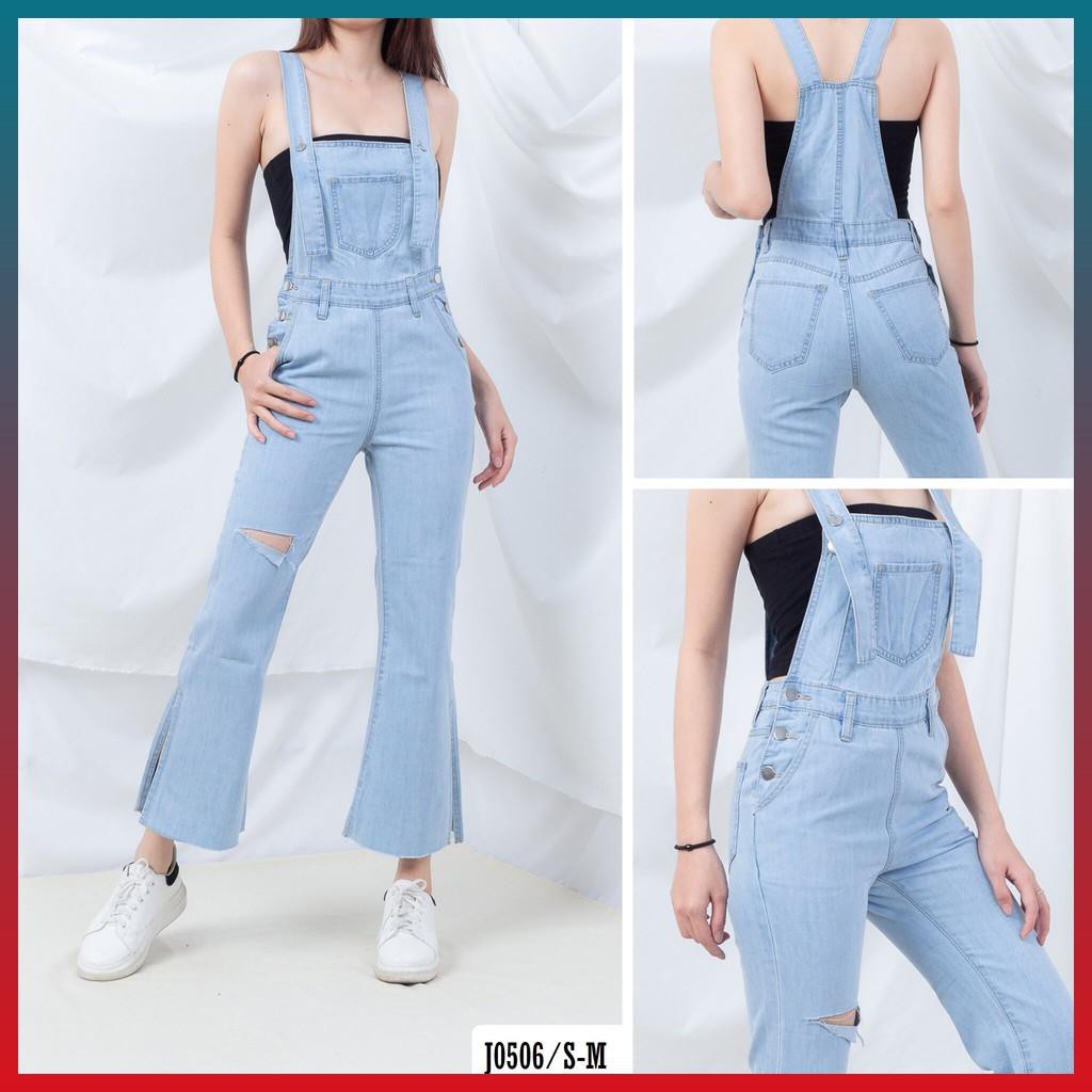 Set Yếm Ống Loe Xanh Nhạt Rách Đùi J0506 - Jeany Chính Hãng | BigBuy360 - bigbuy360.vn