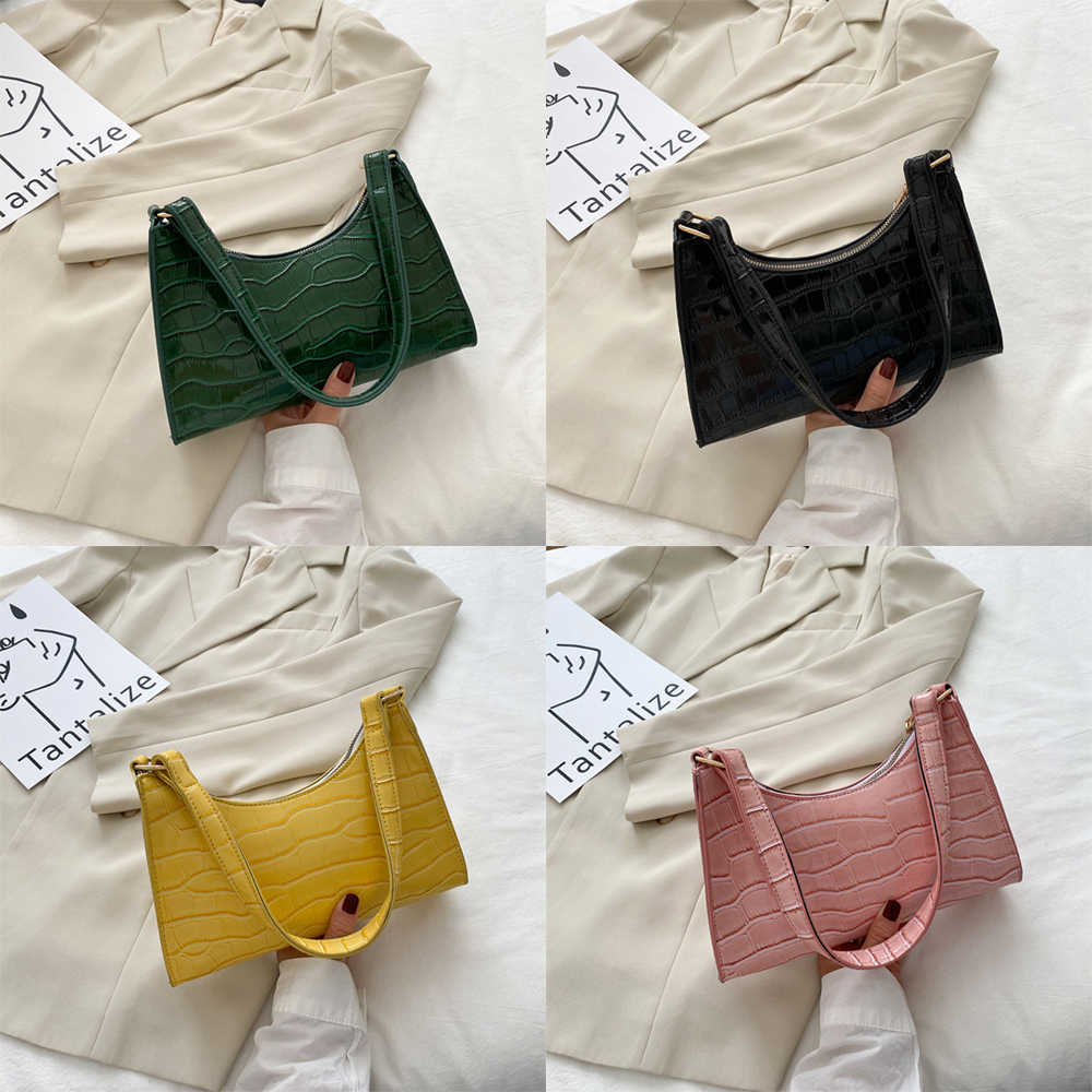 Túi Tote Đeo Vai Phong Cách Cổ Điển Sang Trọng Màu Trơn Cho Nữ