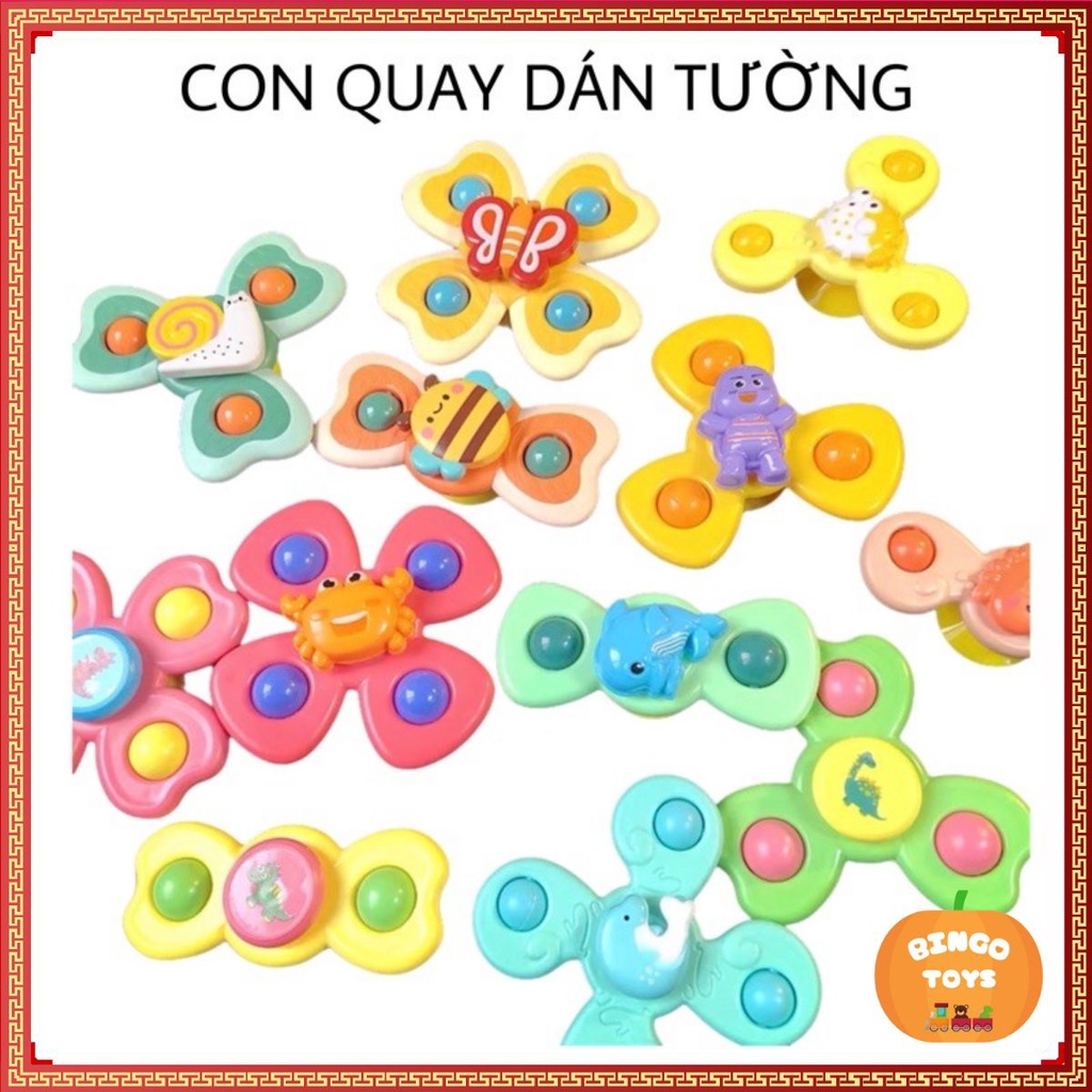 Set 3 đồ chơi con quay Spinner hít chân không dính tường vui nhộn