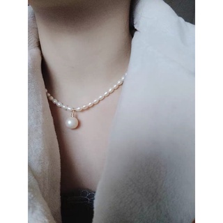 Vòng cổ mạ vàng 14k đính ngọc trai phong cách baroque thời trang cho nữ