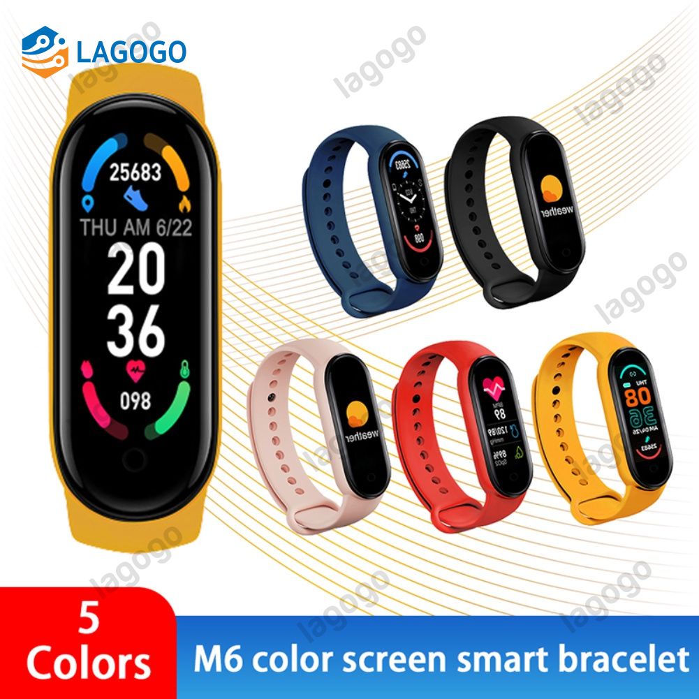 * Mới đến * M6 Thông Minh Vòng Đeo Tay Đồng Hồ Tập Thể Dục Tracker Heart Rate Huyết Áp Màn Hình Màn Hình Màu Vòng Đeo Tay Thông Minh Cho điện Thoại di động 24 Giờ!!!