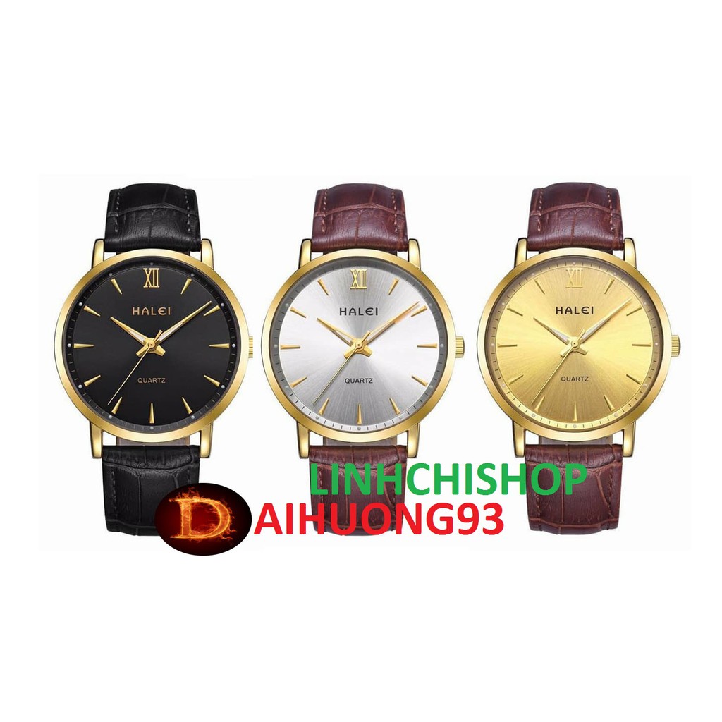 Đồng hô nữ Halei dây da cực bền chống nước cực tốt (có size nam) | BigBuy360 - bigbuy360.vn