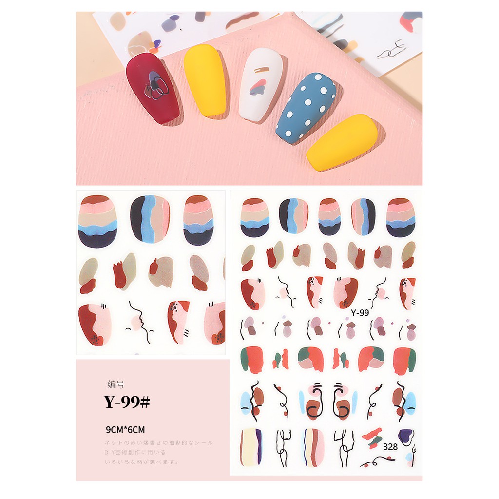 nhãn dán móng tay Tóm tắt Nail Art Stickers Không thấm nước