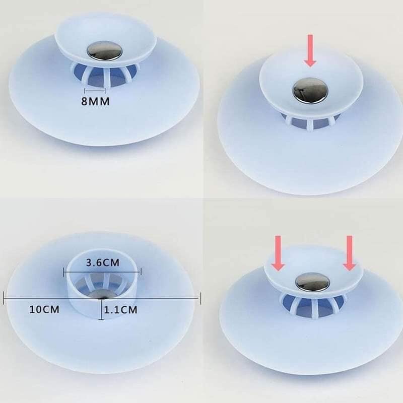 Nắp đậy cổng thoát nước sàn nhà, bồn rửa, bồn tắm, lọc rác khử mùi bằng silicon dạng nhấn- Phukientuiloc.com