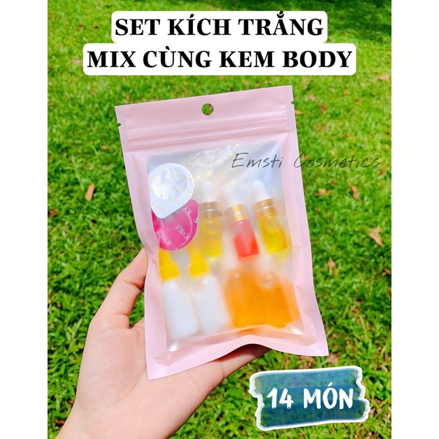 SET KÍCH TRẮNG MIX KEM BODY 14 MÓN