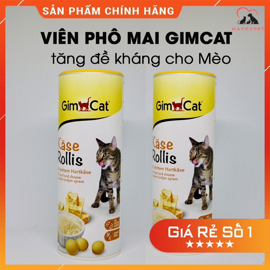 Phomai viên Kase Rollis dành cho Mèo pho mai - Gimcat Kase Rollis Cheese(lọ 850 viên)
