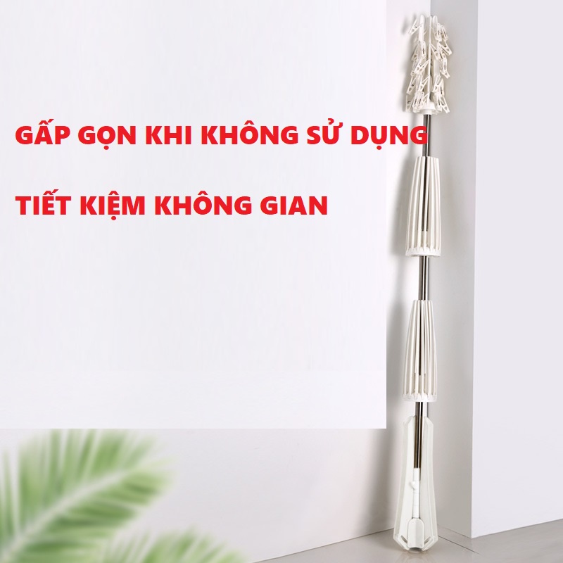 Cây Phơi Quần áo Đồ lót tất vớ lót Đồ sơ sinh thông minh có thể gấp gọn xoay 360° tiết kiệm diện tích hàng chuẩn giá tốt