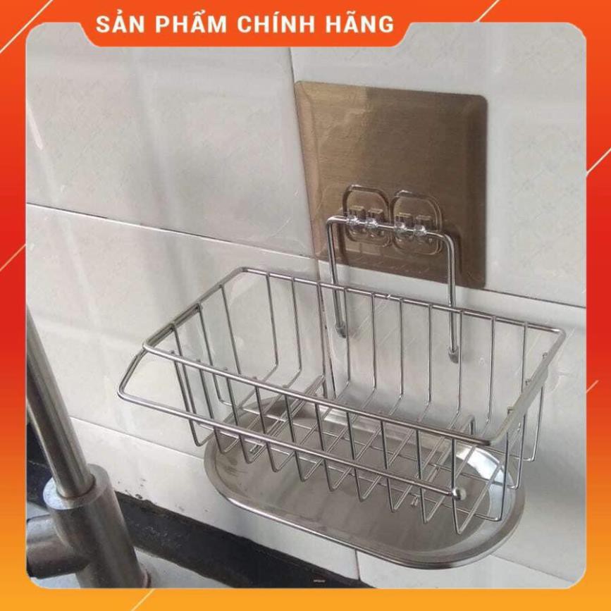 [HÀNG XỊN - GIÁ RẺ] kệ inox đựng giẻ bồn rửa bát có khay hứng nước