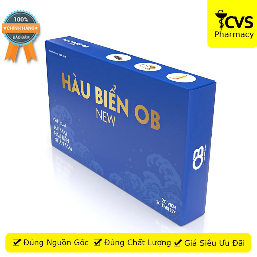 Hàu Biển OB New (Hộp 20 viên) - Giúp bổ thận, tăng cường sinh lý nam giới - cvspharmacy