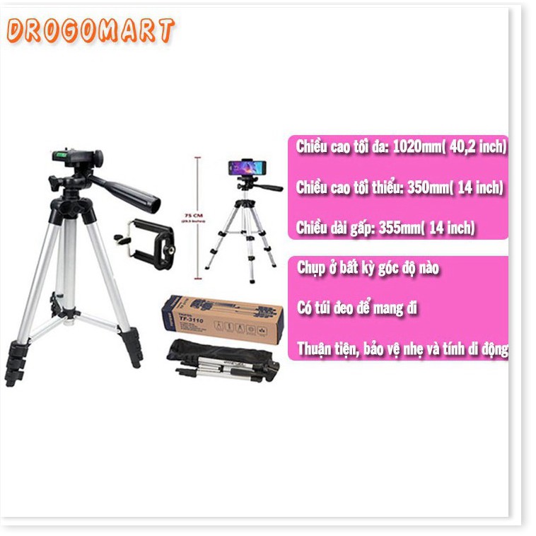 ( FREESHIP 99K ) Bộ Tripod TF-3110 Chân chụp hình máy ảnh, điện thoại Bảo Hành Chính Hãng 1 đổi 1