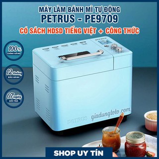 [Chính hãng] Máy Làm Bánh Mì Tự Động Petrus Pe9709, Màu xanh ngọc, âu đúc dày. Bảo hành 12 tháng