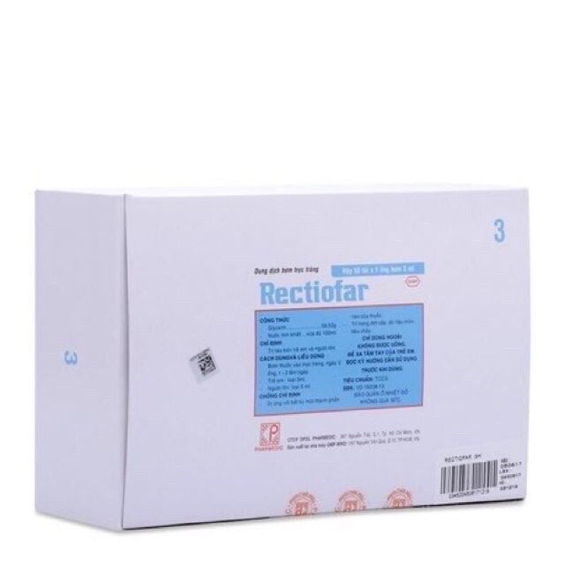 Bơm trực tràng, bơm đi cầu Rectiofar 3ml cho bé